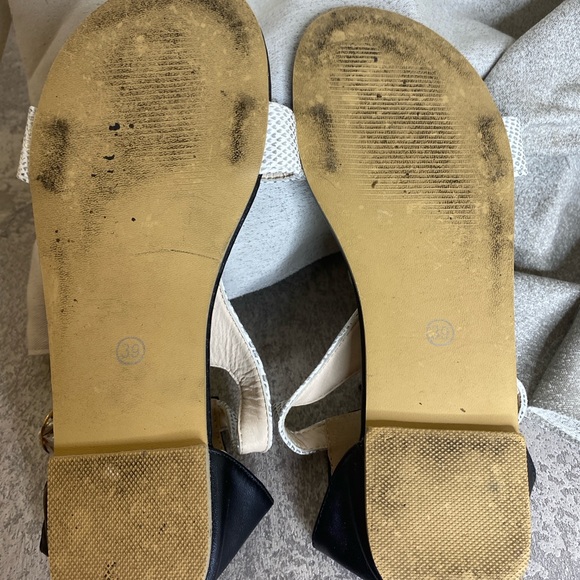 #23 Metallic Snakeskin Embossed Zip Back Ankle Strap Sandals - Picture 4 of 4